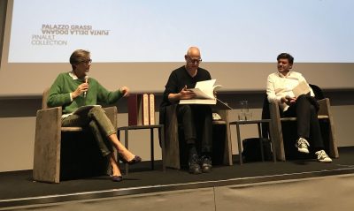Book Presentation At The Palazzo Grassi On October 9 2019 From Left To Right Eva Meyer Hermann Luc Tumans Philippe Pirotte