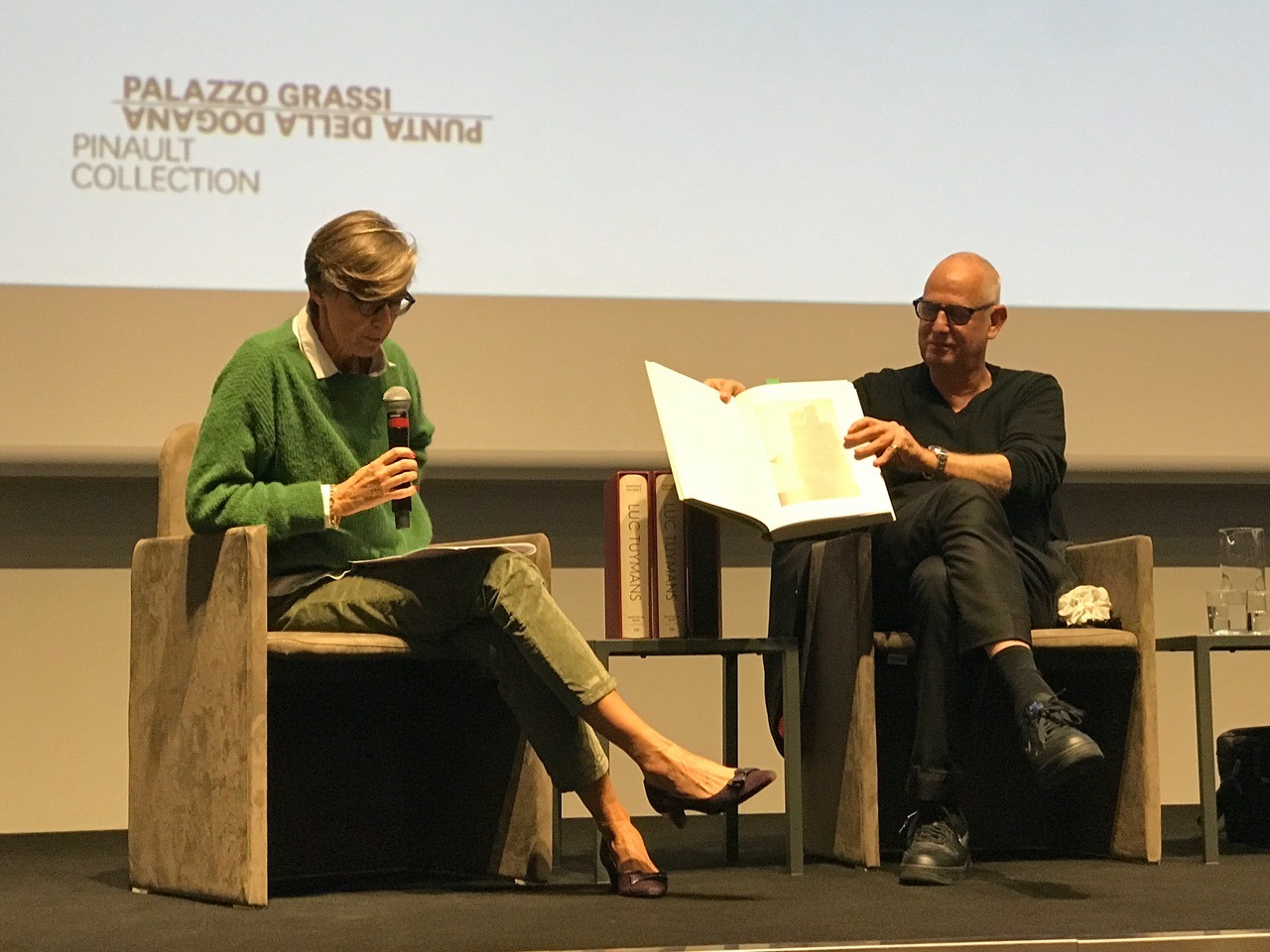 Book Presentation at the Palazzo Grassi on October 9, 2019. Eva Meyer-Hermann and Luc Tumans.