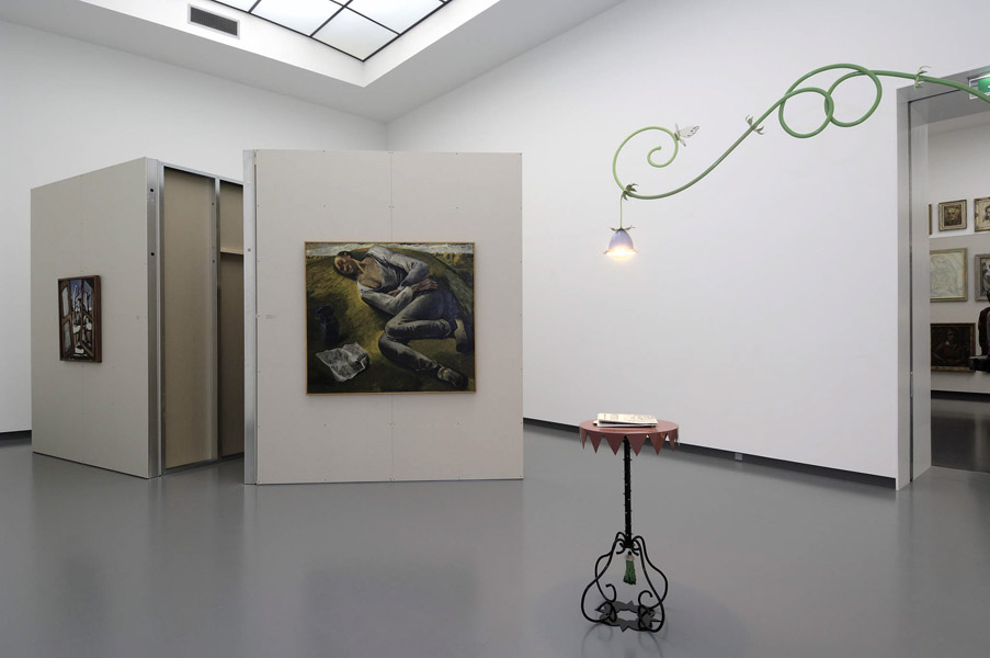 Installation view with artwork by Lukas Duwenhögger & from the collection